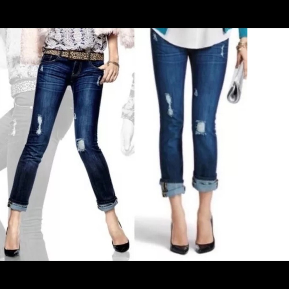 Cabi slim boyfriend distressed jeans 2